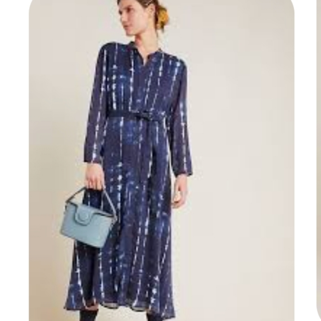Anthropologie Cloth & Stone Bita Tie-Dyed Shirtdress
